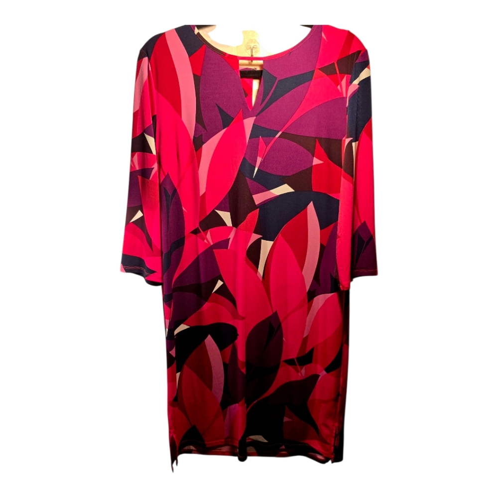Chico's Sz. Large Pink/purple Geometric Dress Nwt